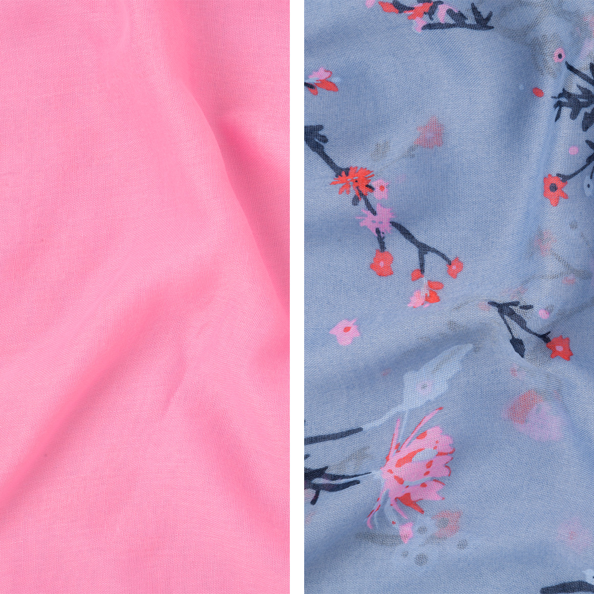 Gina 2 Damen Rundschals im Set hellpink / blau