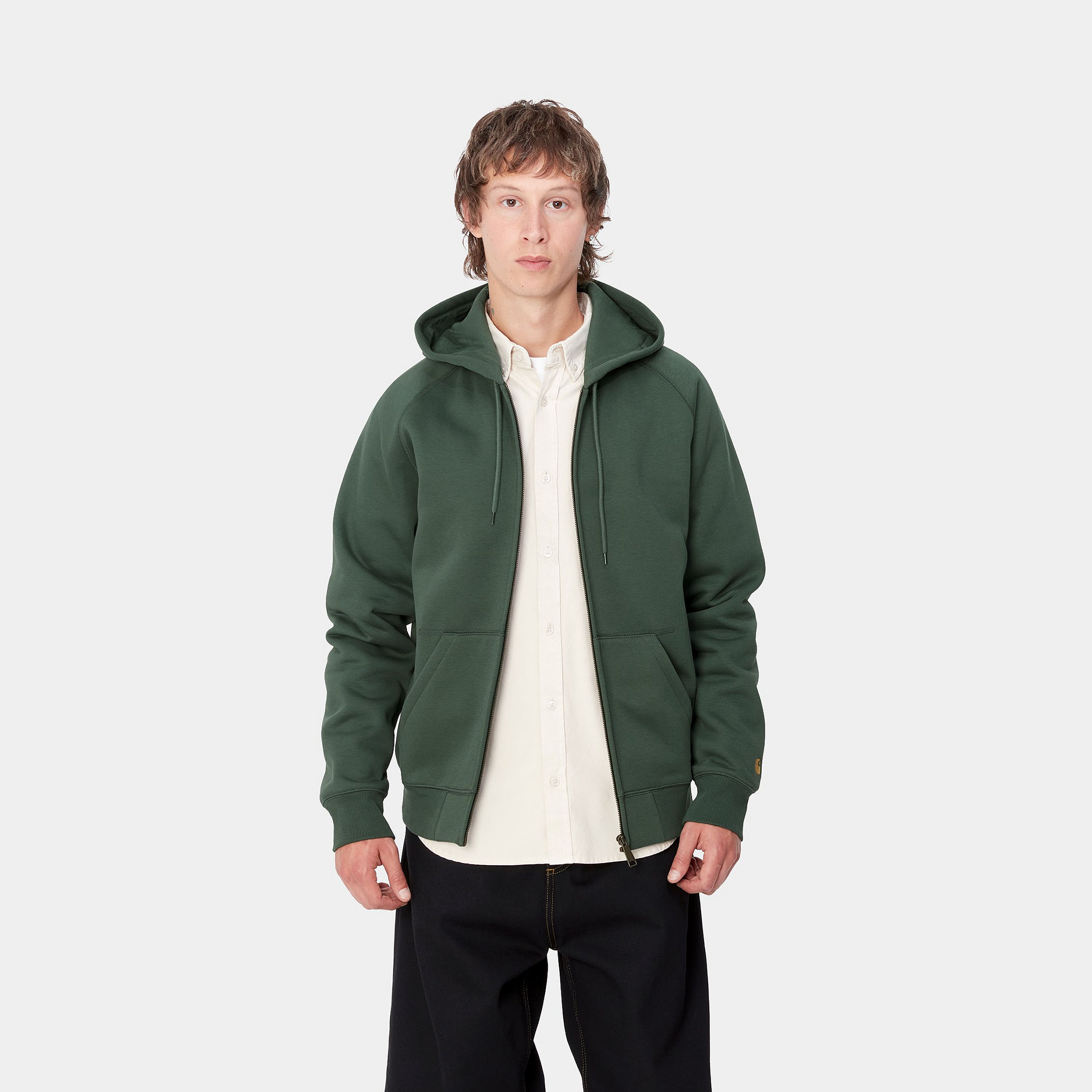 Carhartt WIP Hooded Chase Jacket Black / Gold