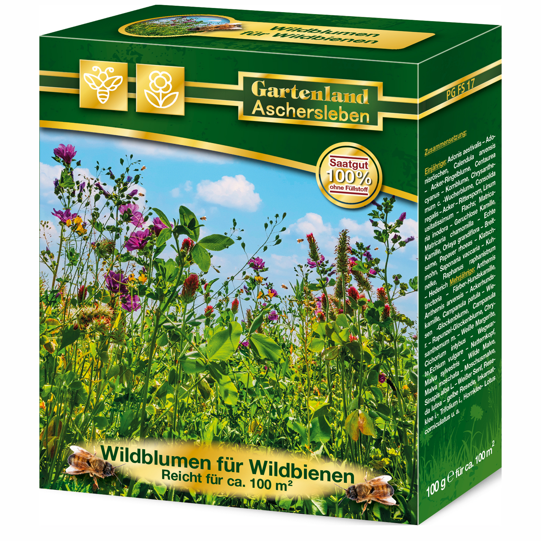 Saatgut Wildblumen für Wildbienen - 100 g - für 100 qm