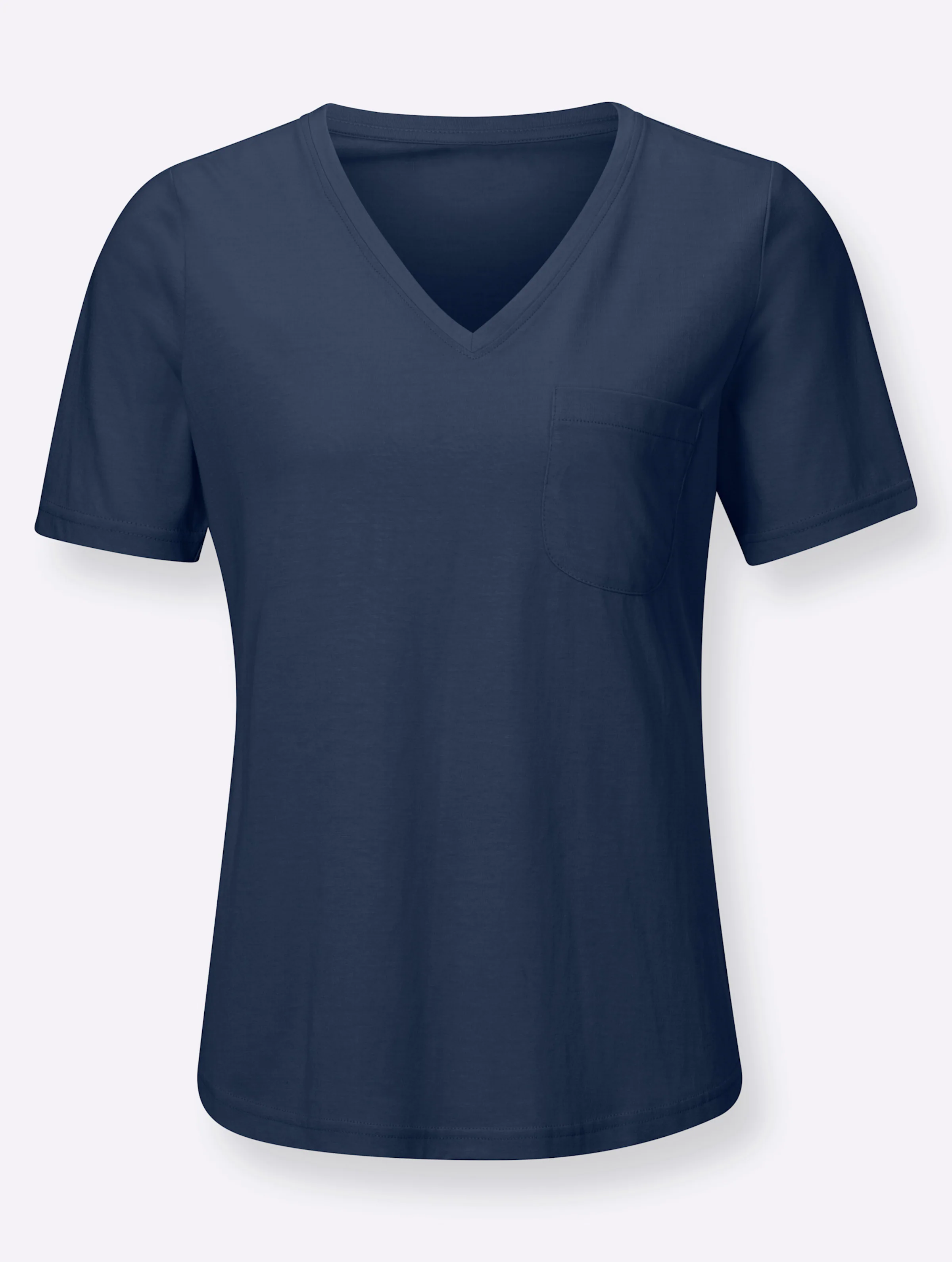 V-Shirt in dunkelblau