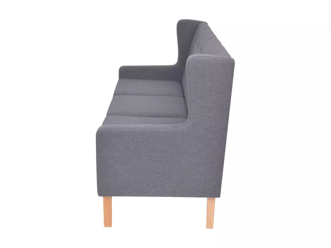NETTLIFE Canapé à 3 places tissu gris