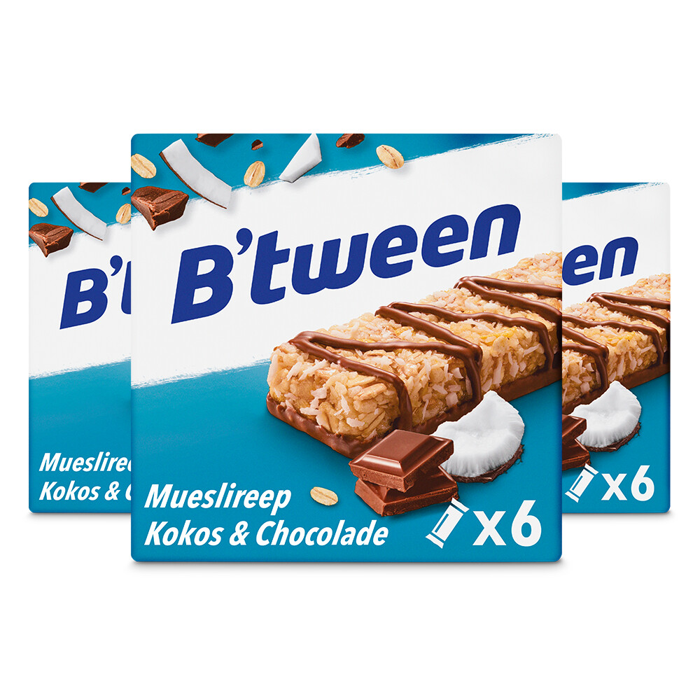 3x Hero B'tween Mueslireep Kokos6x25 gr