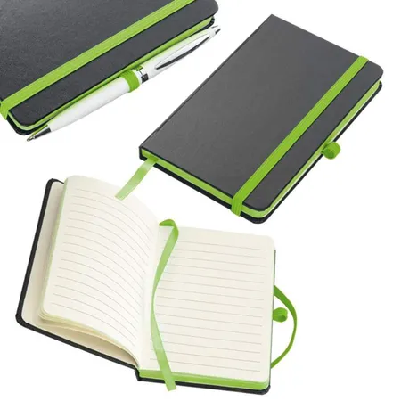 Easy Gifts Notizbuch im PU-Hardcover mit 160 linierten Seiten, DIN A6, apfelgrün