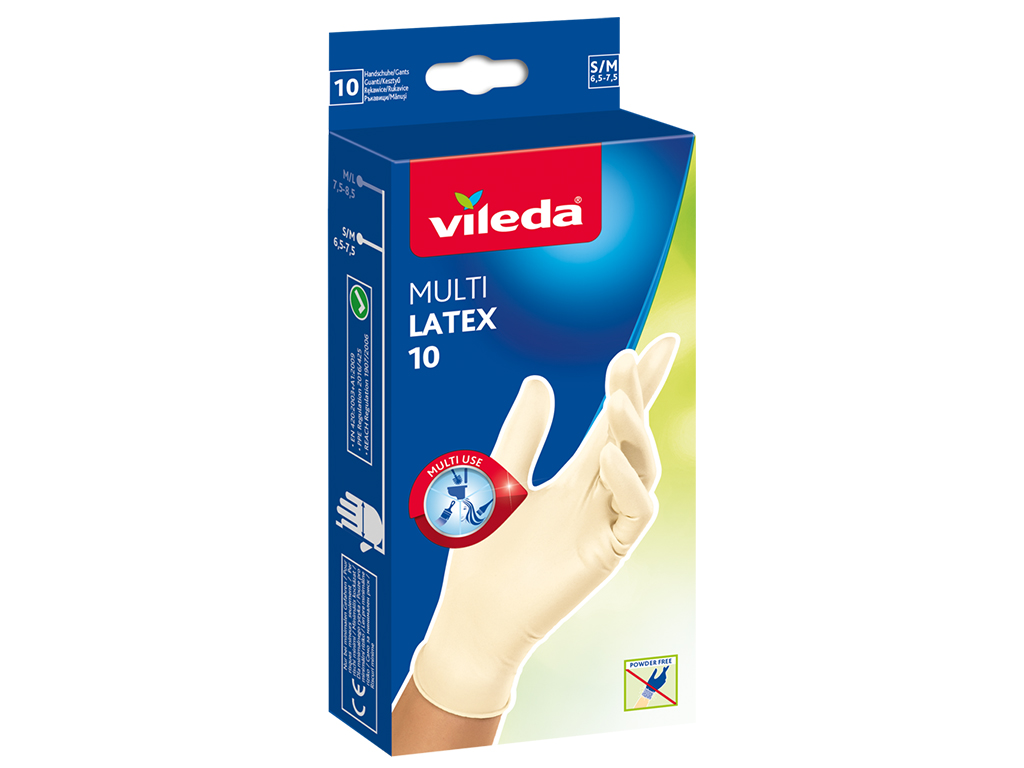 LUVAS VILEDA MULTIUSOS TAMANHO S-M 10UN