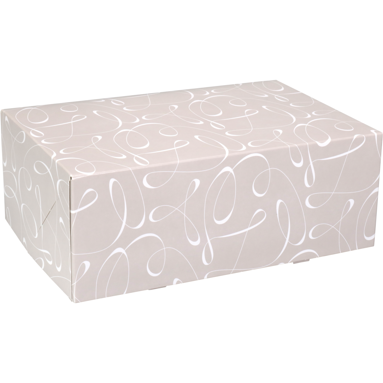 Gebaksdoos, Swirl, karton, 24x16x9cm, zonder venster,