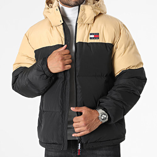 Doudoune Capuche Alaska Colorblock Puffer 7482 Beige Noir