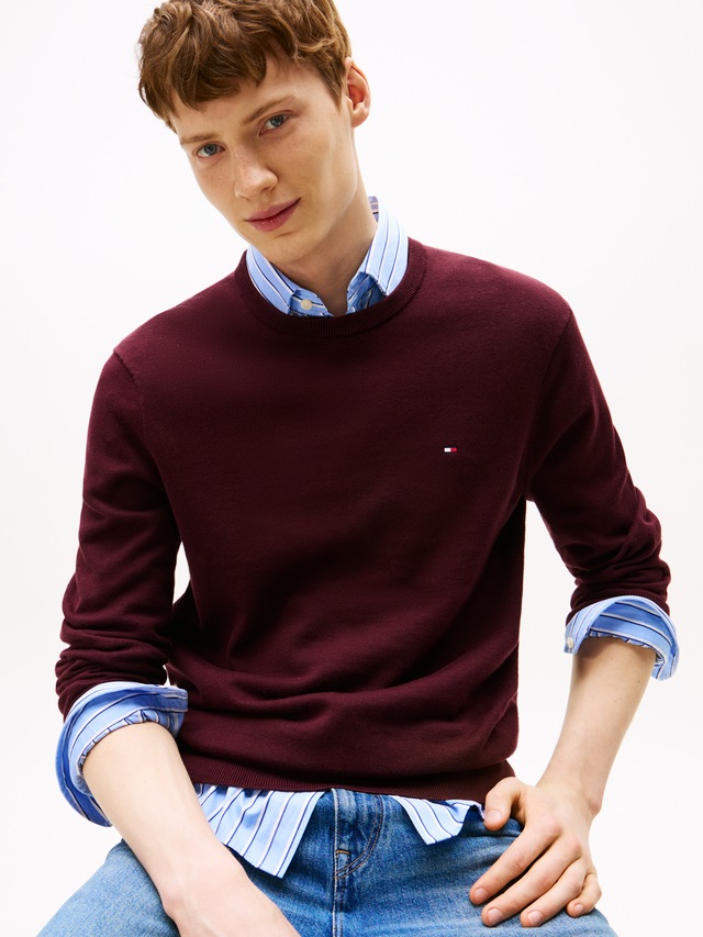 Tommy Hilfiger Rundhalspullover »ESSENTIAL COTTON CREW NECK«, 100% Baumwolle Crewneck Regular Fit Premium Mode