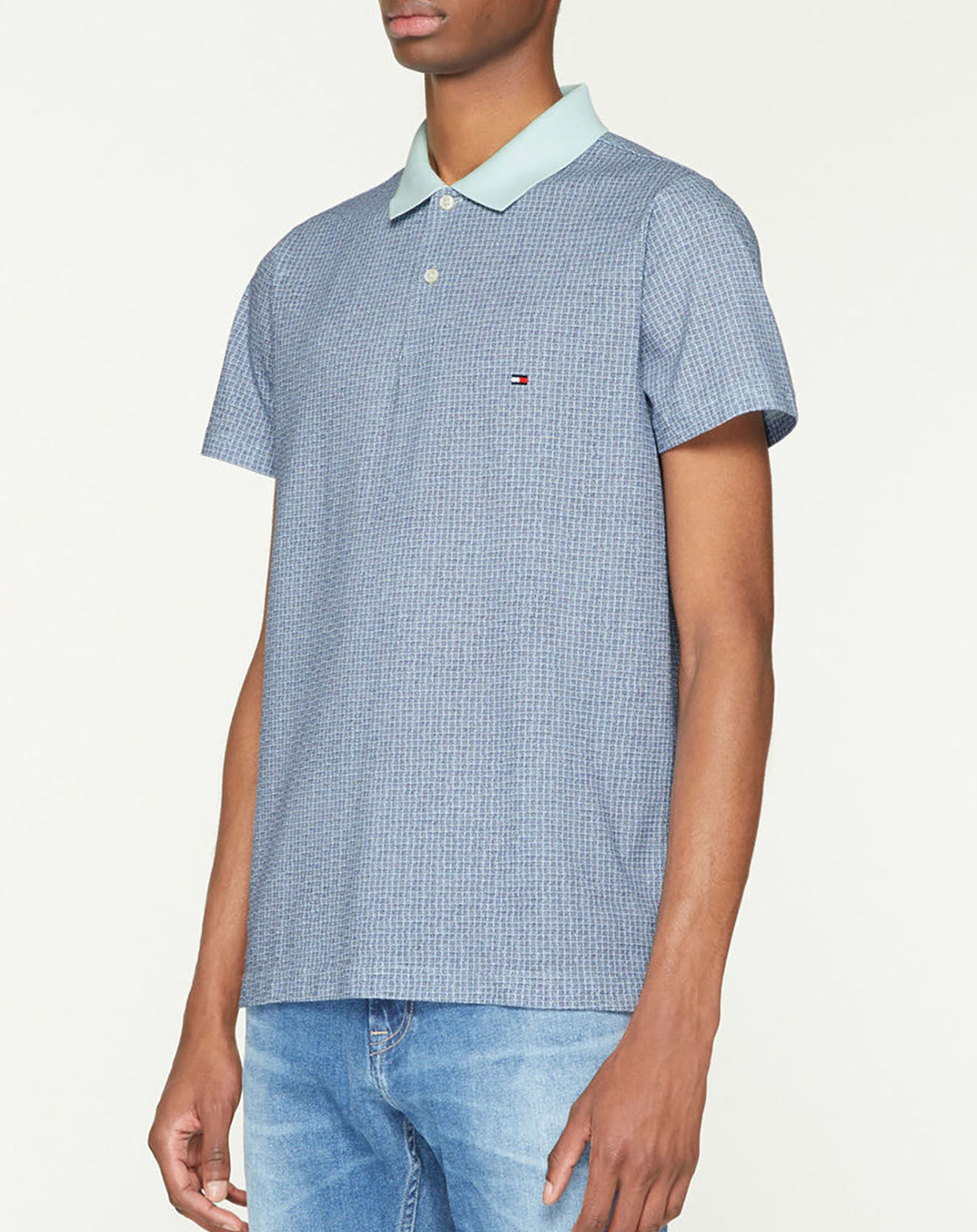 Tommy Hilfiger Polo slim fit imprimé fantaisie bleu moyen