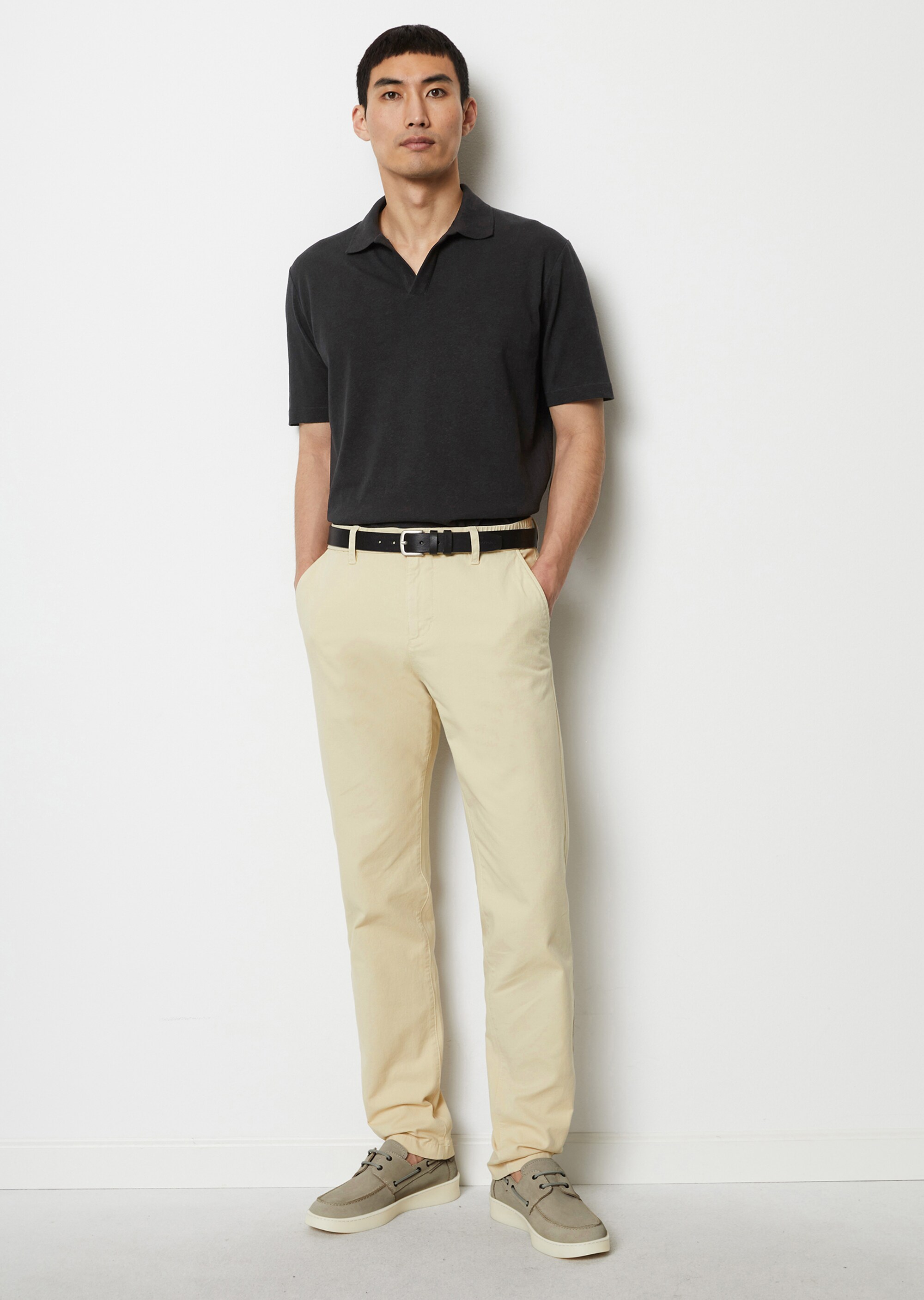 Poloshirt Jersey regular aus Bio-Baumwolle und Leinen