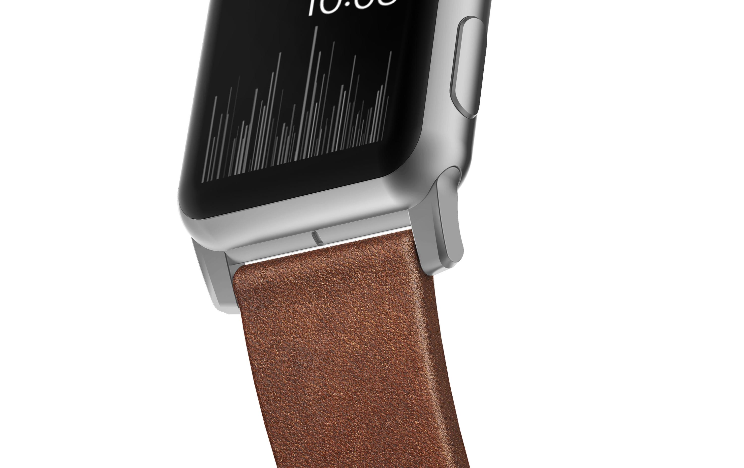Lederarmband Modern Strap Apple Watch Braun/SilberPremium-Lederarmband für die Apple Watch
