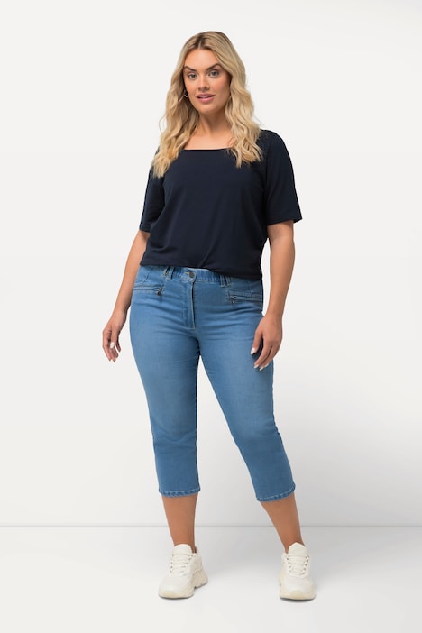 7/8-Jeans Mony, Elastikbund, Reißverschlusstaschen