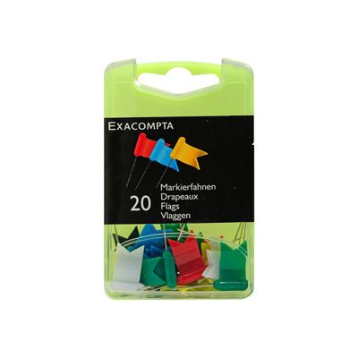 Exacompta - 20 Épingles drapeaux - couleur assorties
