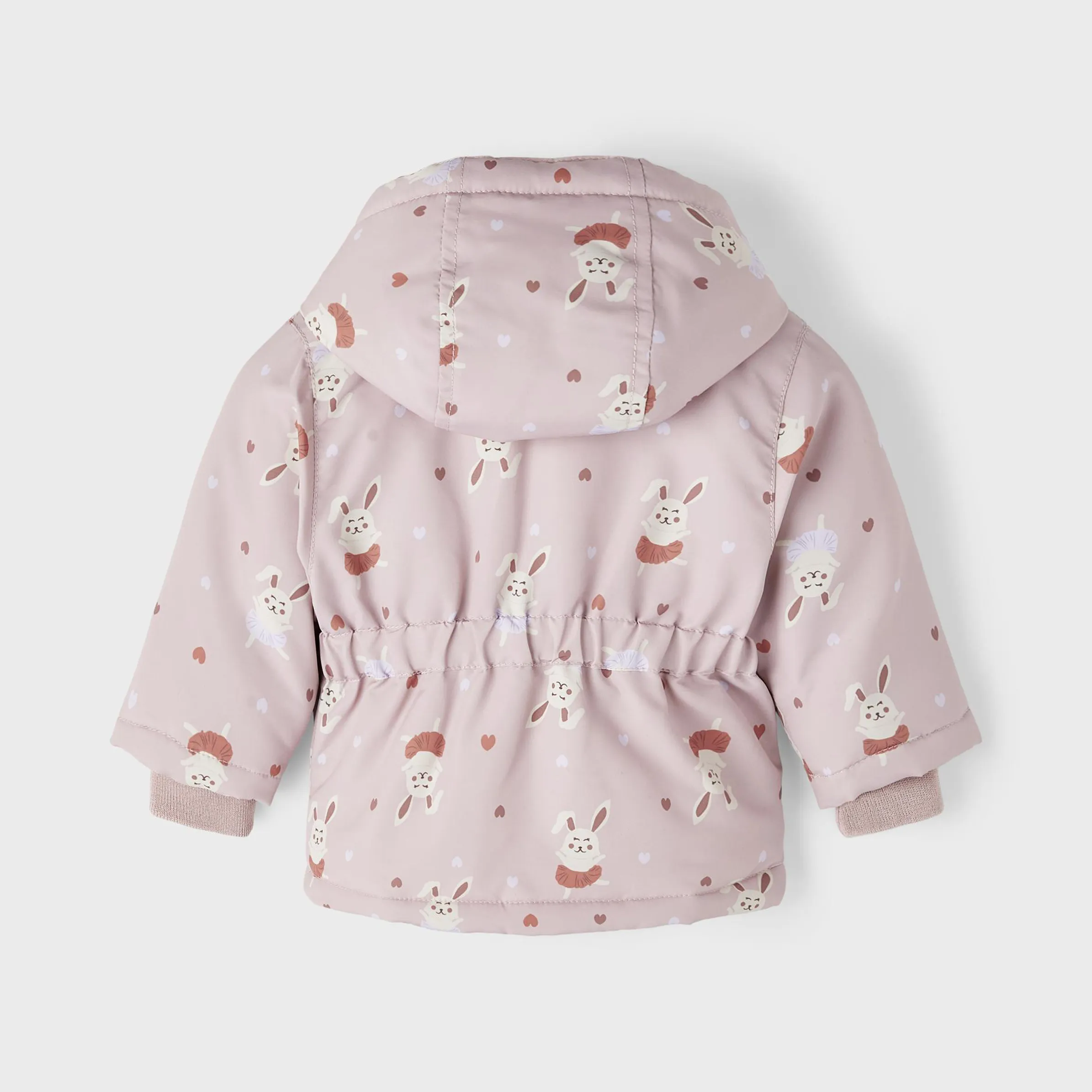 Mädchen Winterjacke mit abnhembarer Kapuze und Hasen-Print