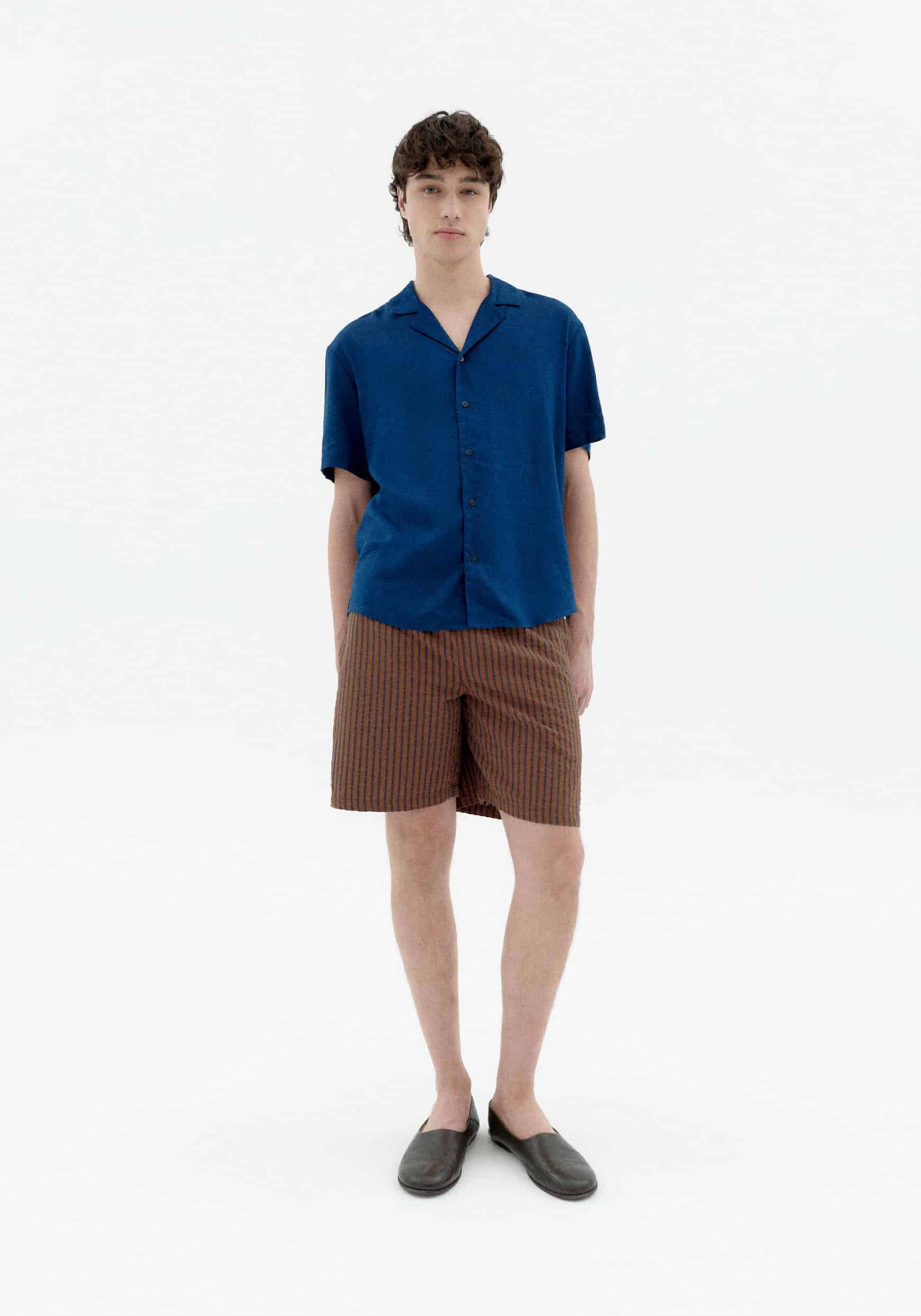 Thinking Mu Kurzarmhemd Jules Hemp Blue Night