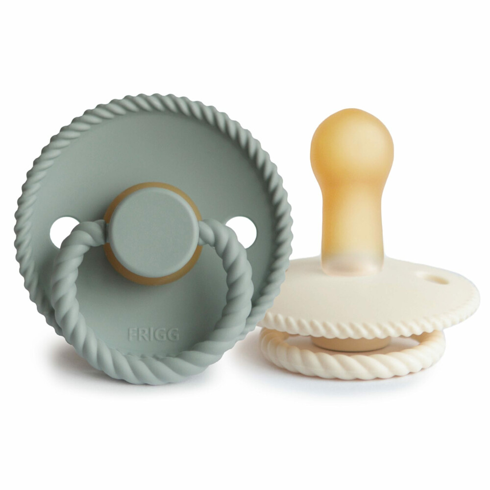 Frigg Fopspeen Rope maat 2 6-18 mnd Cream Sage2 stuks