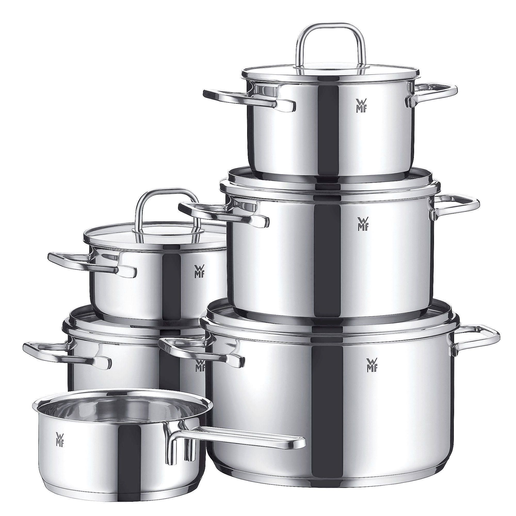 Topf-Set WMF Inspiration Induktion Kochtopf Set mit Glasdeckel