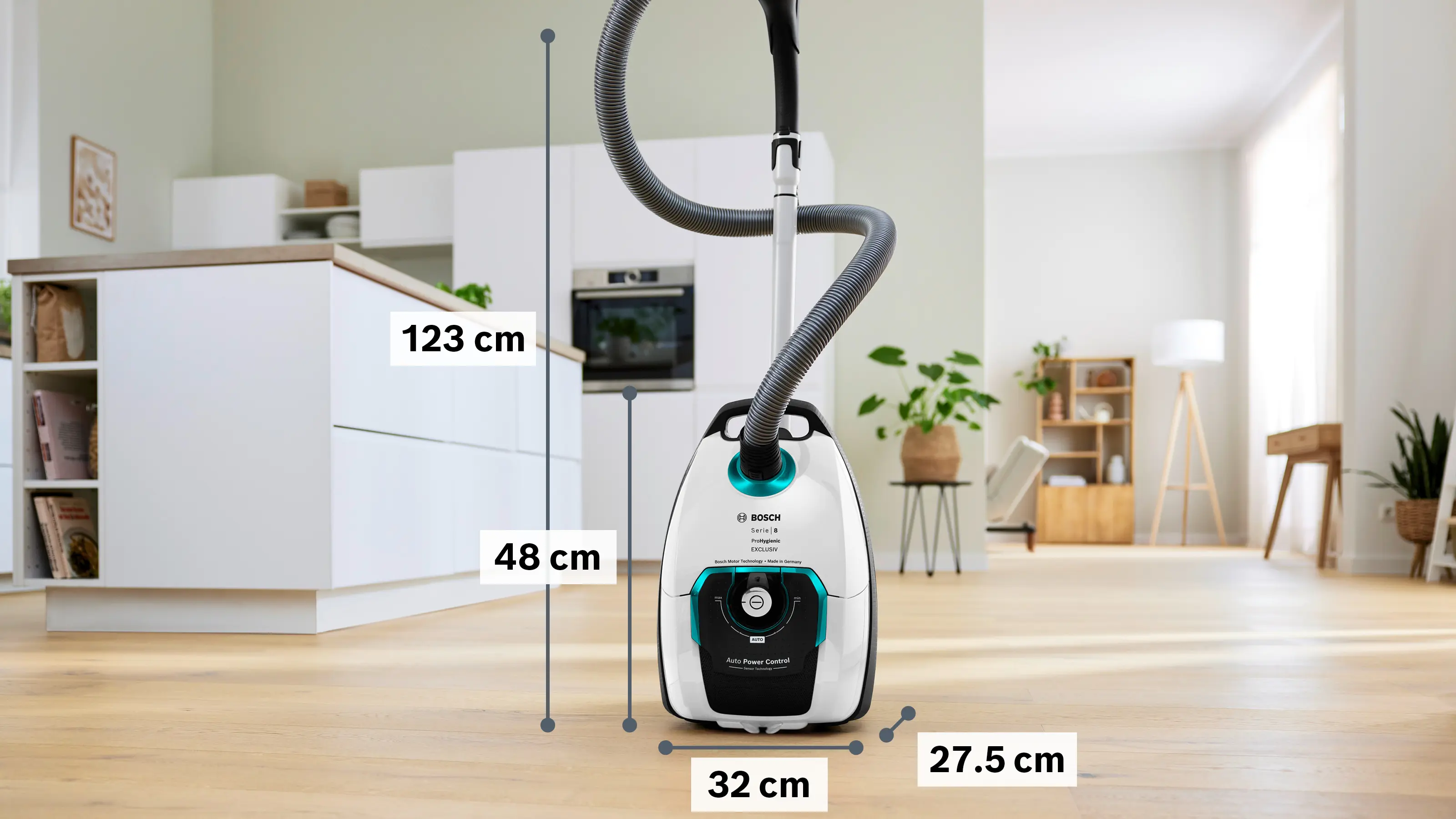 Serie 8 Stofzuiger met zak ProHygienic Wit