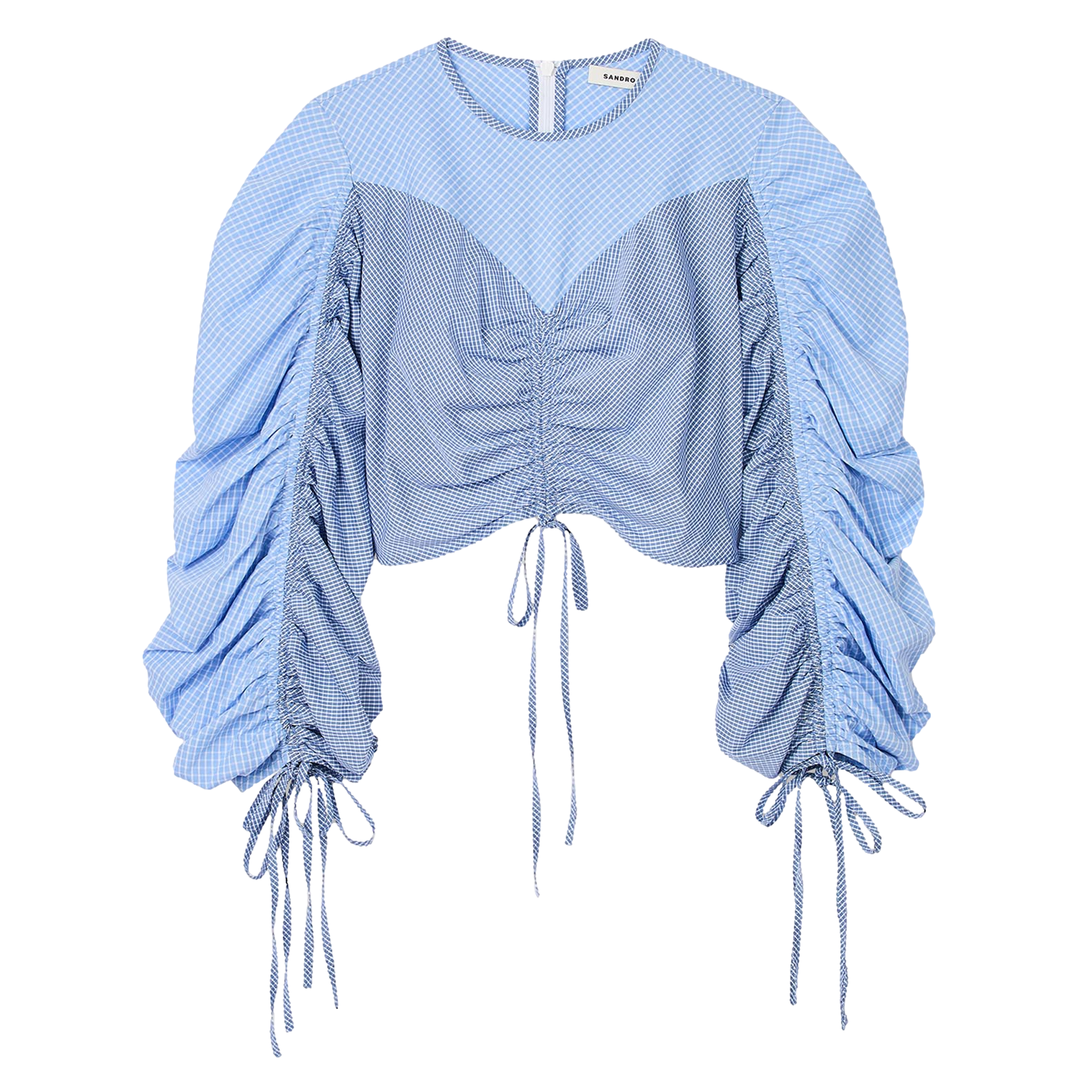 Top court en coton mélangé | Bleu