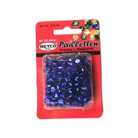 Meyco Pailletten blau metallic, 1400 Stück, 6mm, 15g