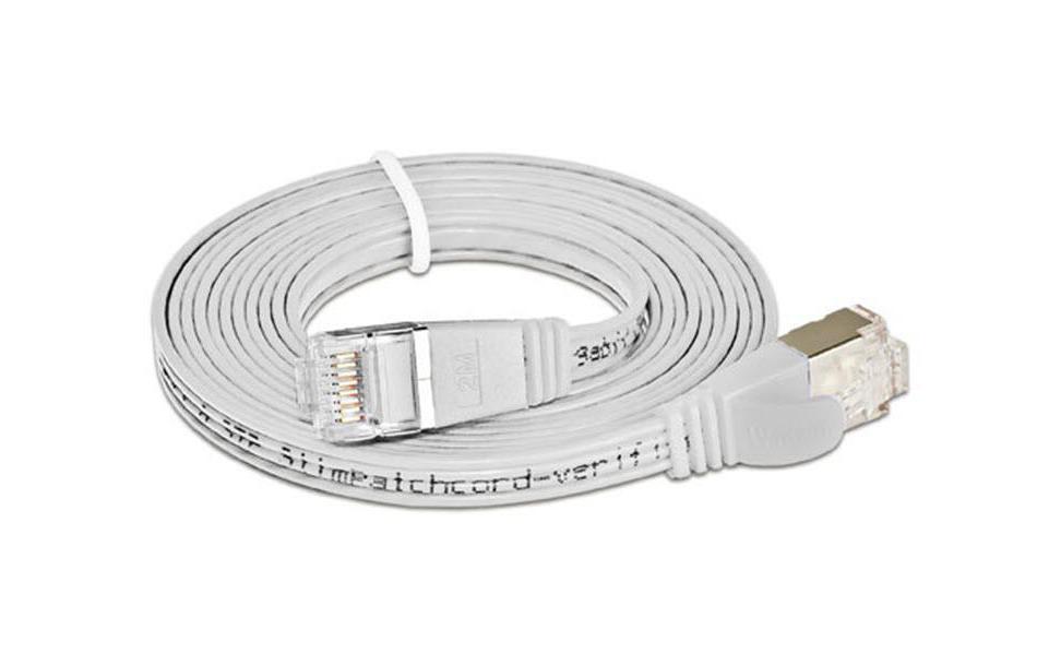 Slimpatchkabel RJ-45 - RJ-45, Cat 6, STP, 0.75 m, WeissGeschirmtes Twisted-Pair-Kabel (STP) mit Klinkenschutz
