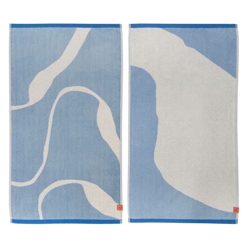 Mette Ditmer Nova Arte 2-pak Håndklæder, Light Blue/Offwhite, 40x55 cm