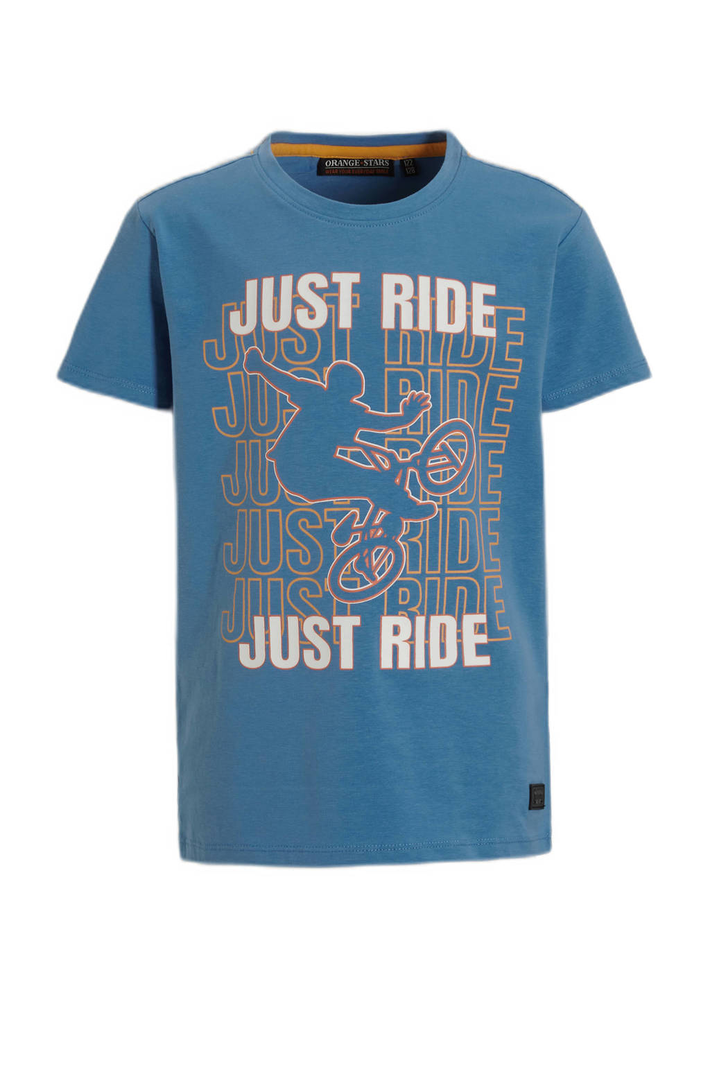 Orange Stars T-shirt Prince met tekstopdruk blauw