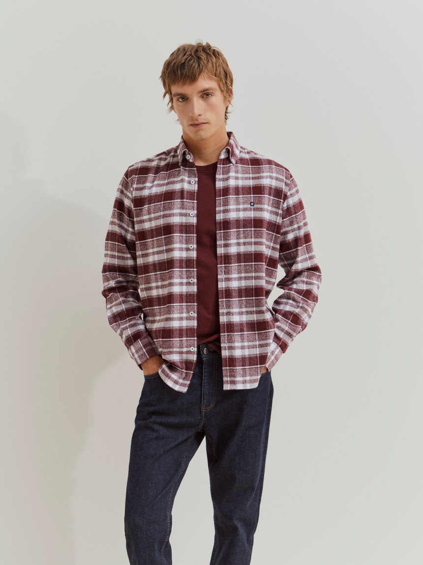 Camisa xadrez regular fit em flanela