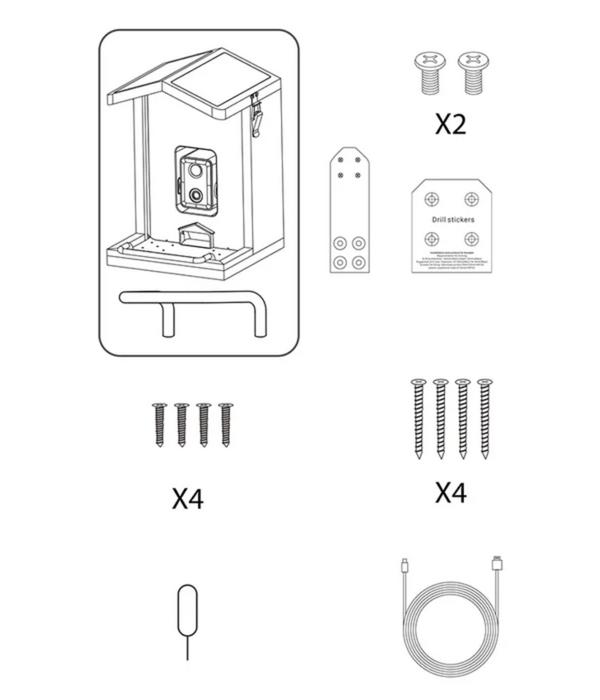 Croci Vogelfutterhaus Smart Wi-Fi, inkl.