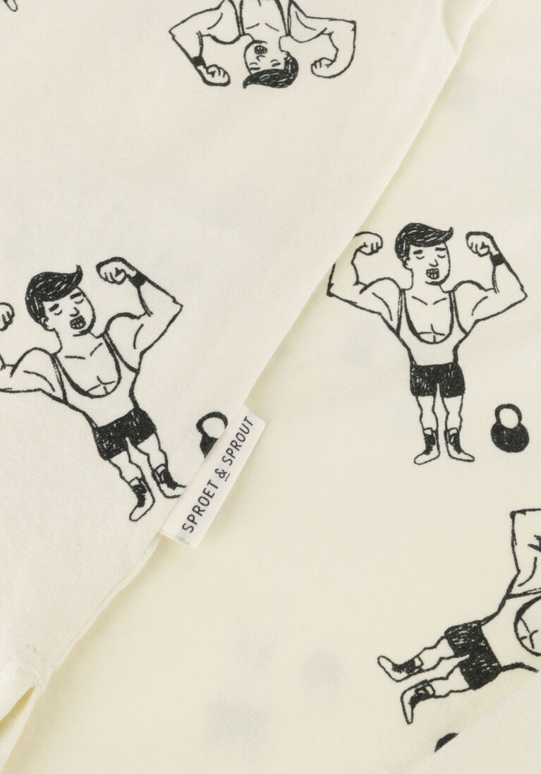 Sproet & Sprout ecru sproet & sprout t-shirt t-shirt pocket strong man print