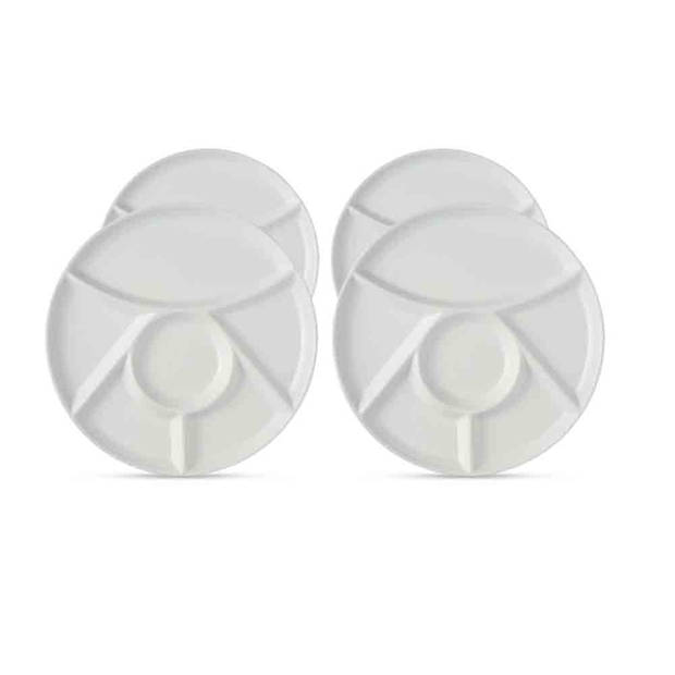 Fonduebord Riga - wit - Ø 25 cm - 4 stuks