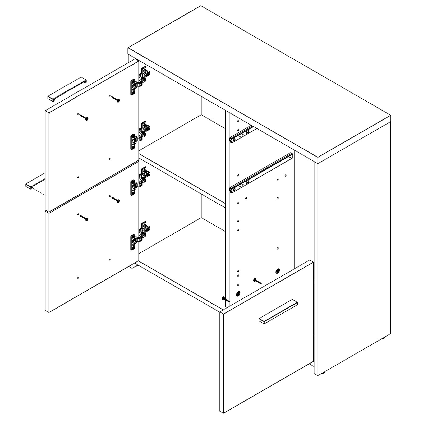Kommode - Sonoma Eiche-weiß - 77 cm breit