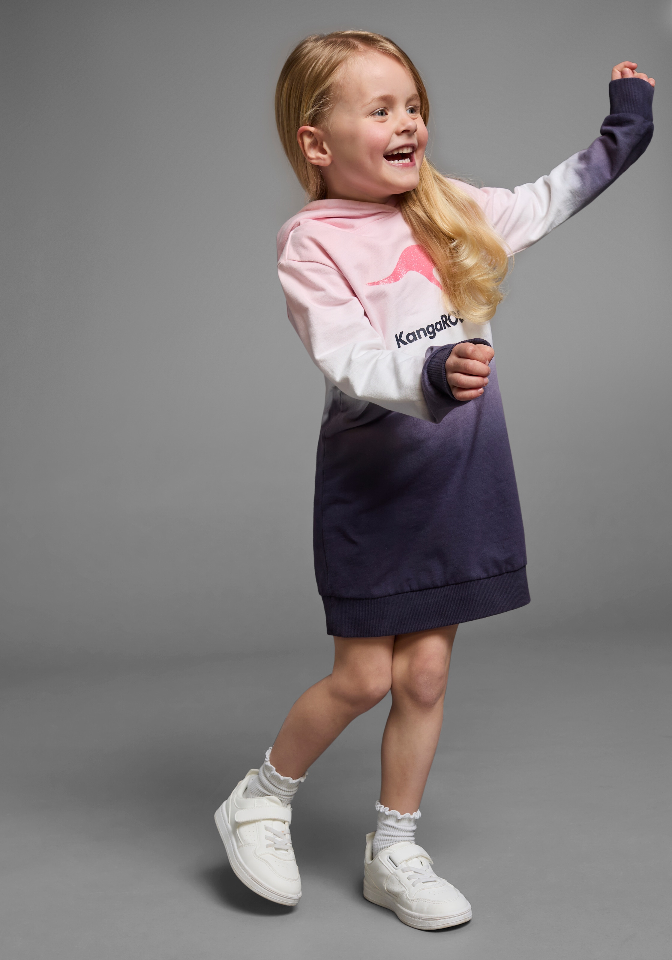 KangaROOS Sweatkleid »für kleine Mädchen« bis Mitte des Oberschenkels,  lässiger Look,  aus Sweatstoff