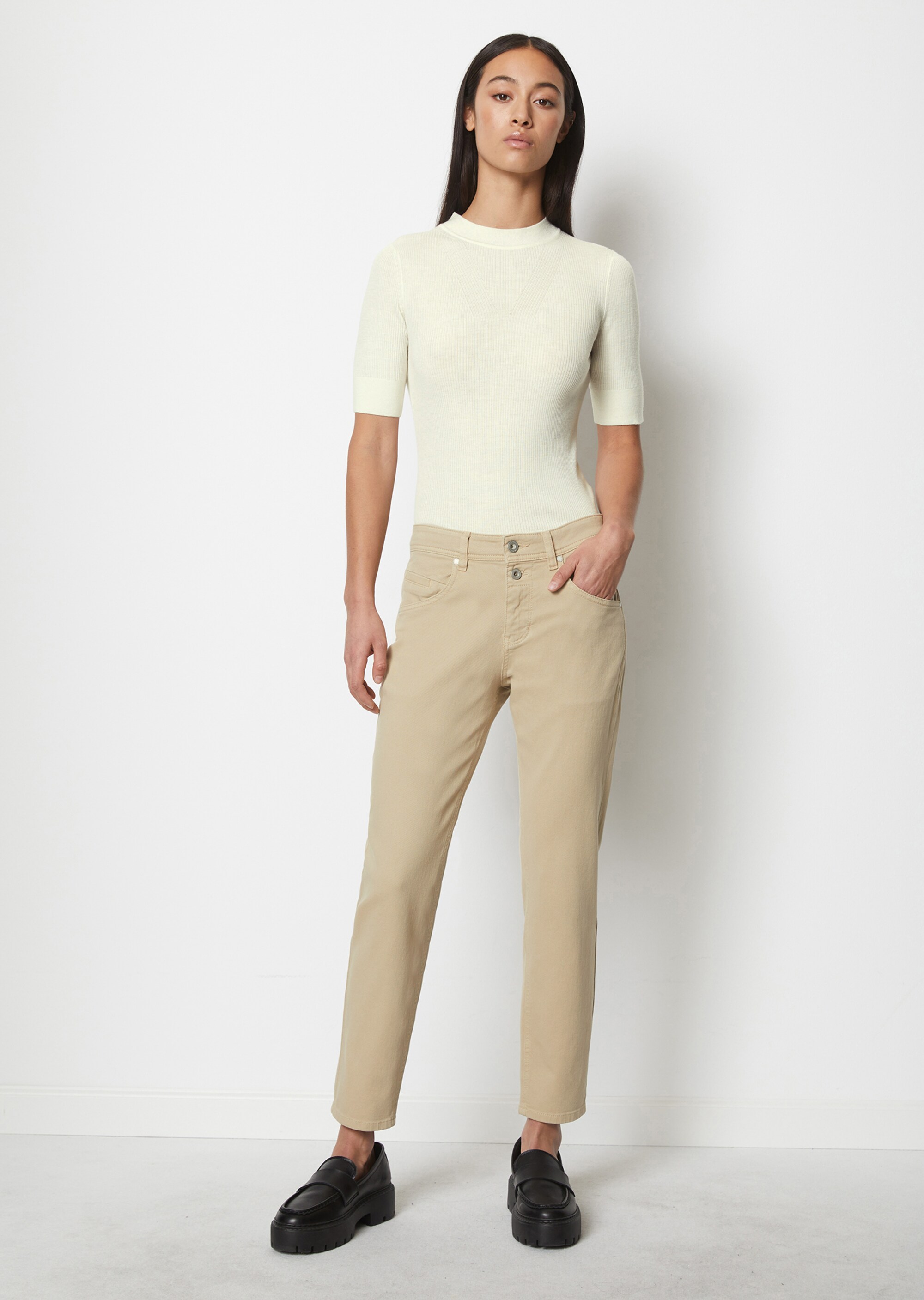 Boyfriend Pants Modell THEDA cropped aus Organic Cotton Stretch