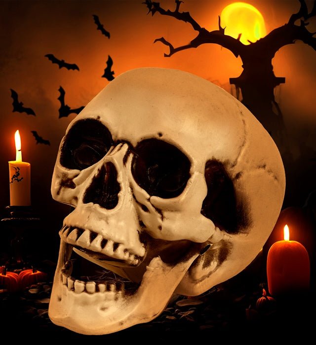 Halloween Schedel Met Beweegbare Kaak 12cm