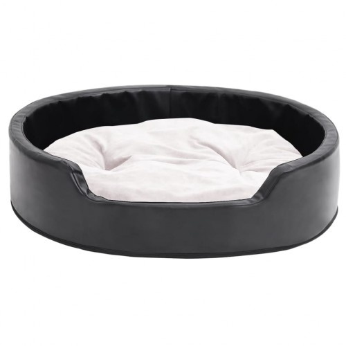 Cama VidaXL preta e branca com almofada para cães e gatos