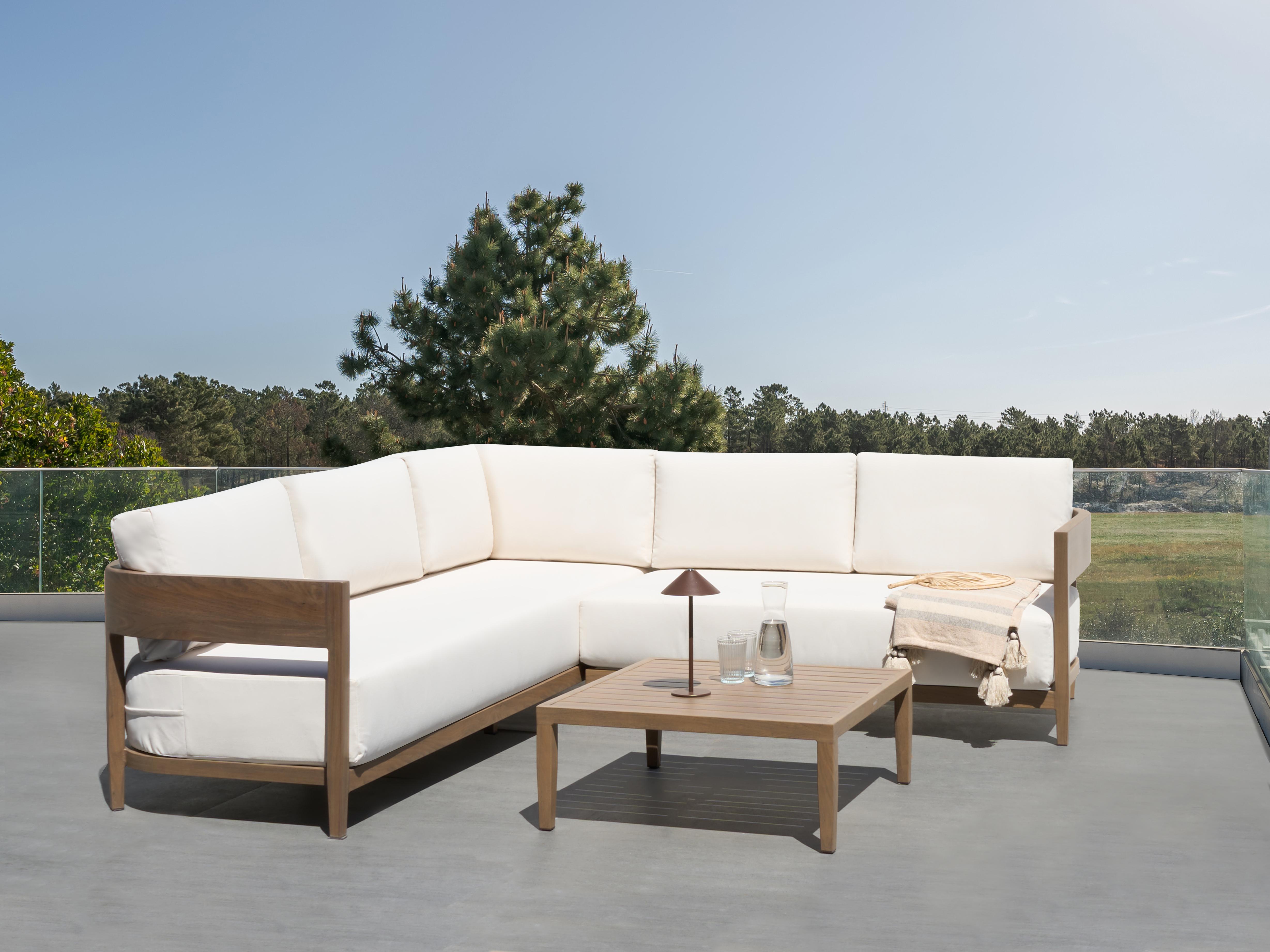 Tuin hoekloungeset met tafel 5-zits SAMPIERI linkszijdig Metaal Bruin
