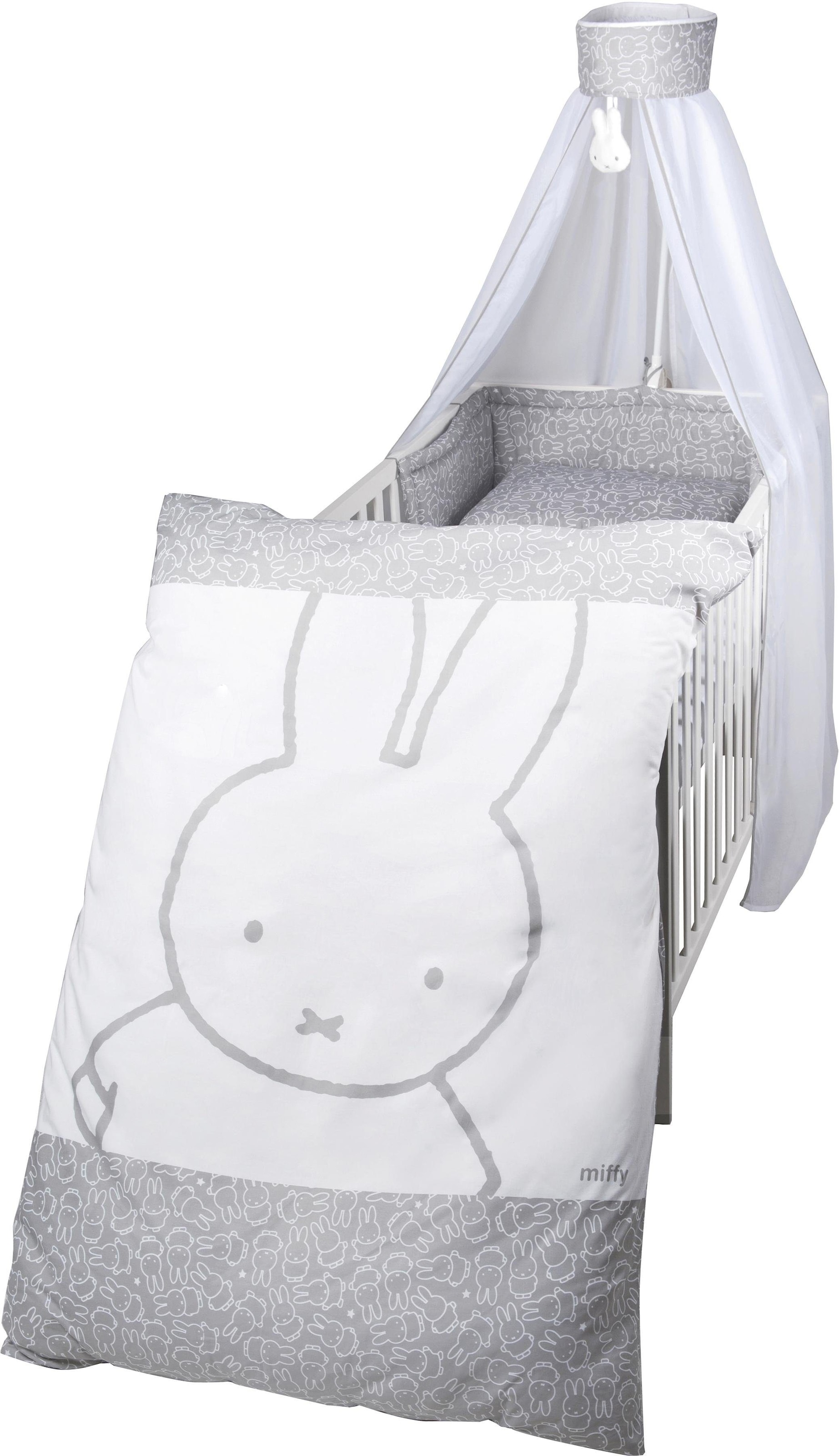 roba® Himmelbettgarnitur »miffy®« 4-tlg., mit Bettwäsche, Nestchen und Himmel