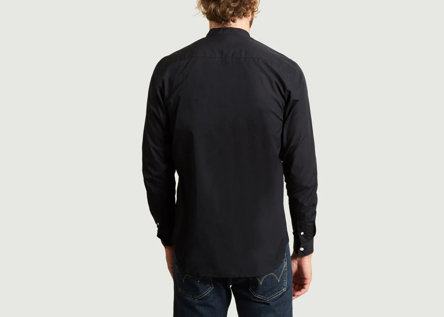 Chemise Hans en Popeline à Col Mao Norse Projects