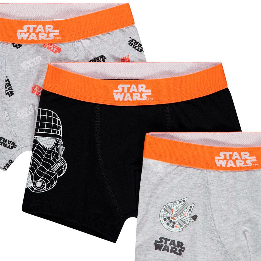 Lot de 3 boxers en coton motif Star Wars - Noir