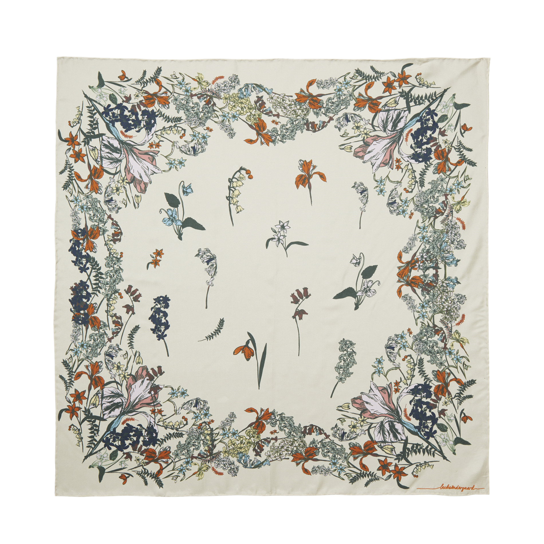 DONICA - Foulard imprimé en soie | Blanc
