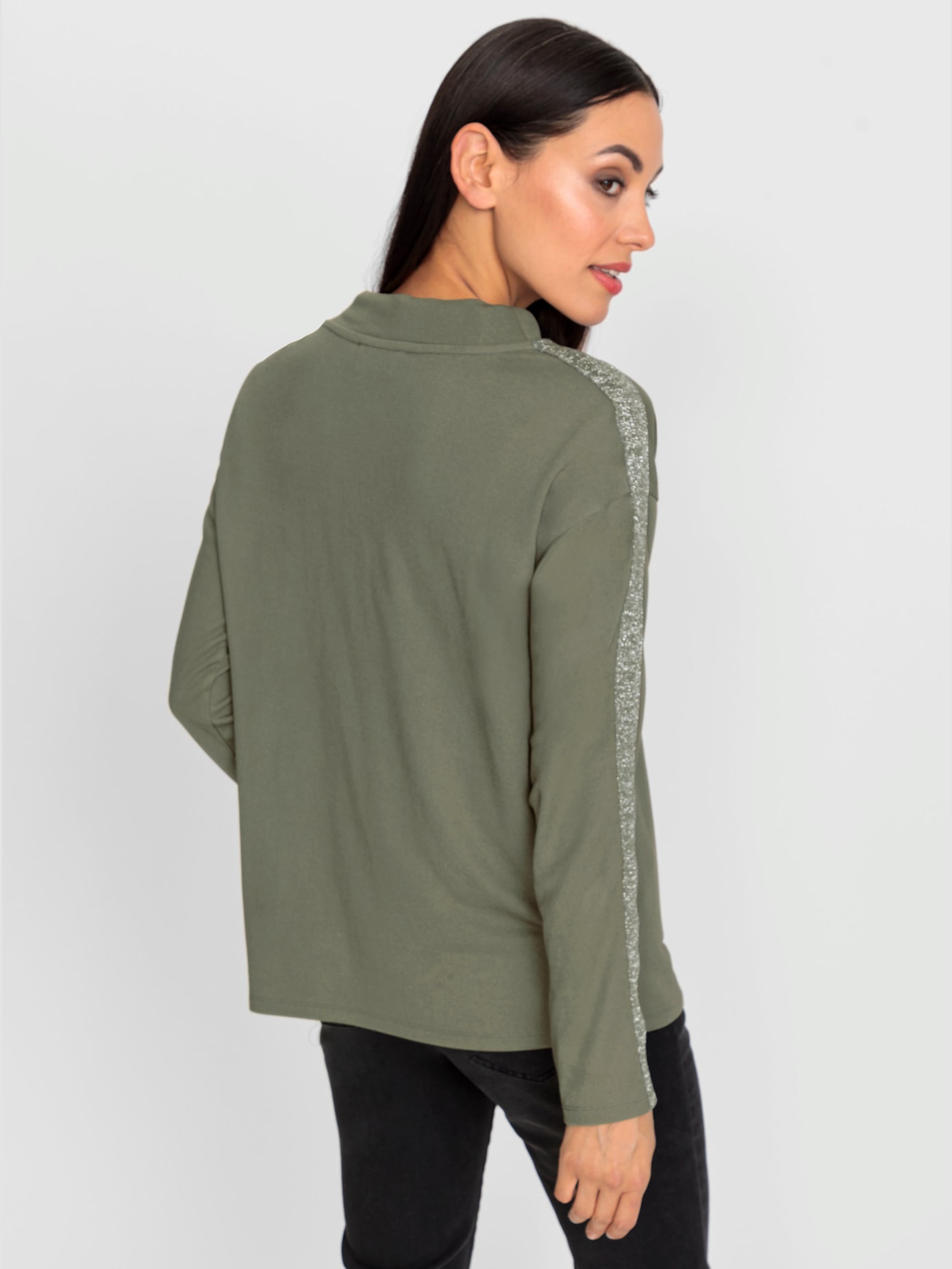 Sweat-shirt col montant à coulisse