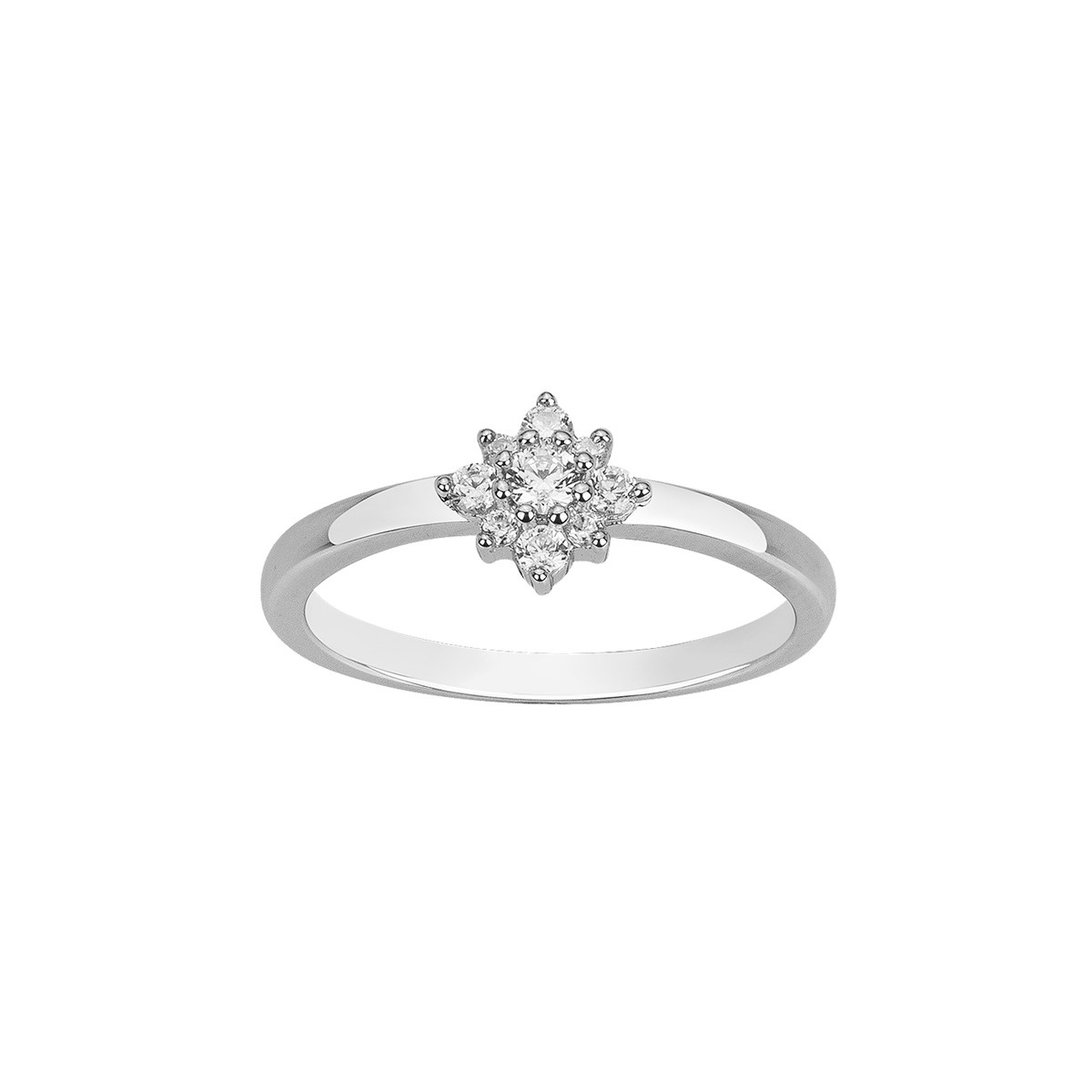 Bague en Argent avec oxyde de zirconium blanc