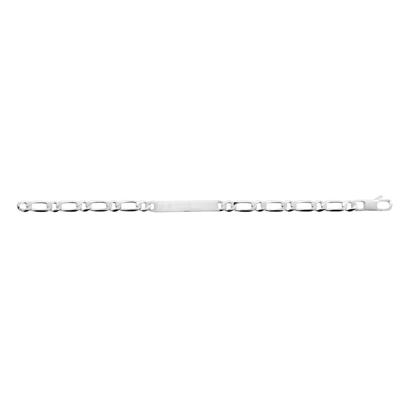 Gourmette Homme - Argent 925 - Cheval alternée 1+1 - Largeur : 6 mm - Longueur : 20 cm
