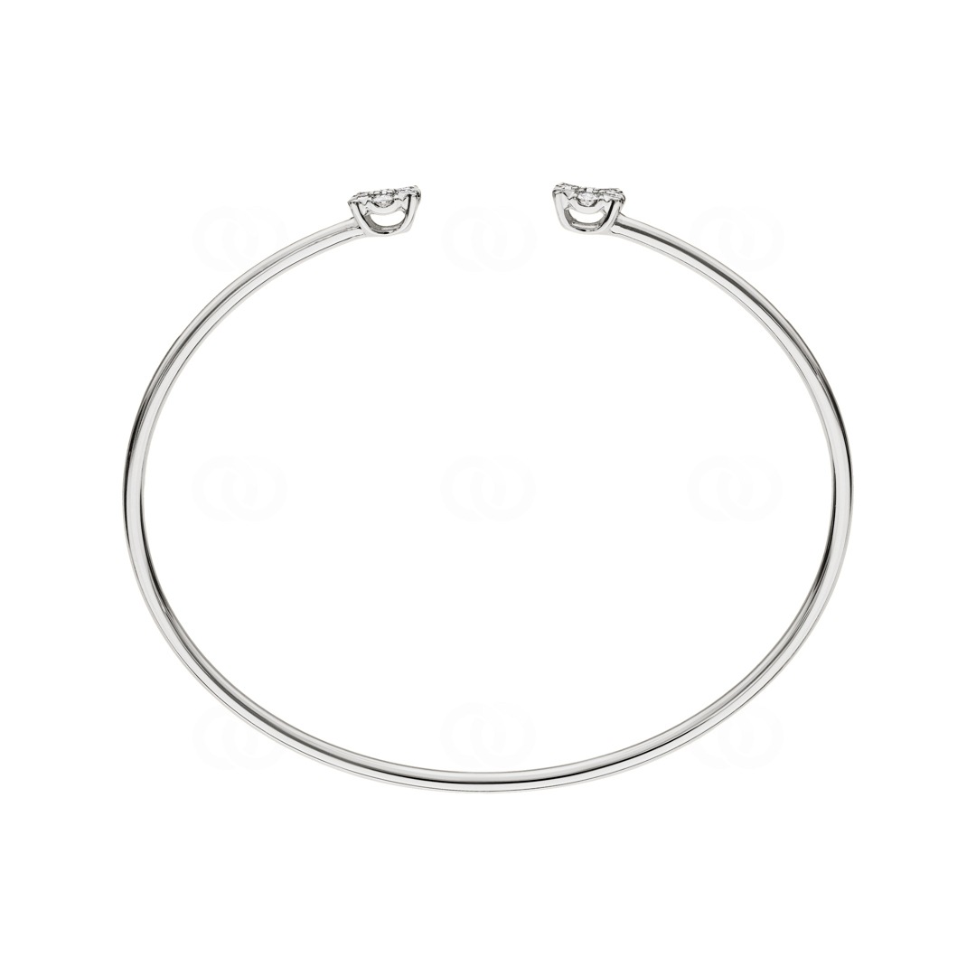 0.50 Karat Diamantarmreif offen 750/18 K Weissgold