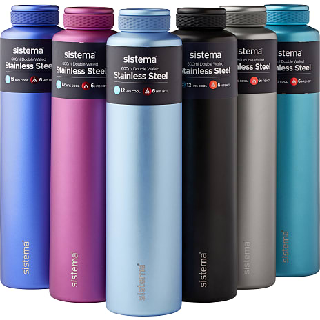 Sistema rustfri stålflaske (600ml) – flere varianter - assorteret