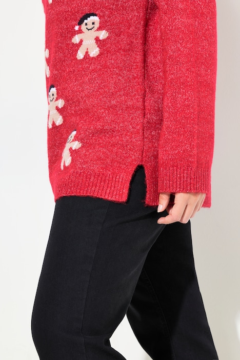 Pullover, Lebkuchenmann, Stehkragen, Langarm