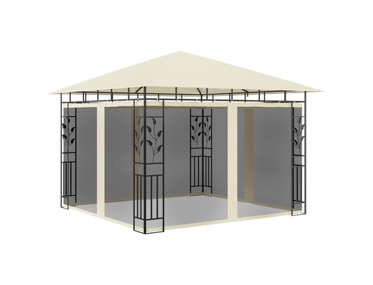 VIDAXL - Tonnelle avec moustiquaire et lumières 3x3x2,73m crème 180 g...