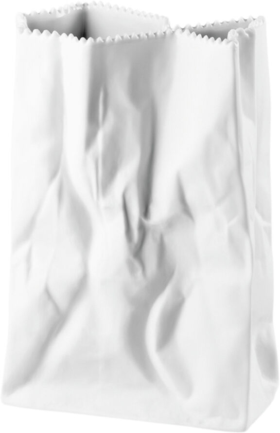 Rosenthal Bag vase 18cm, Weiss matt, Do not litter Hvid