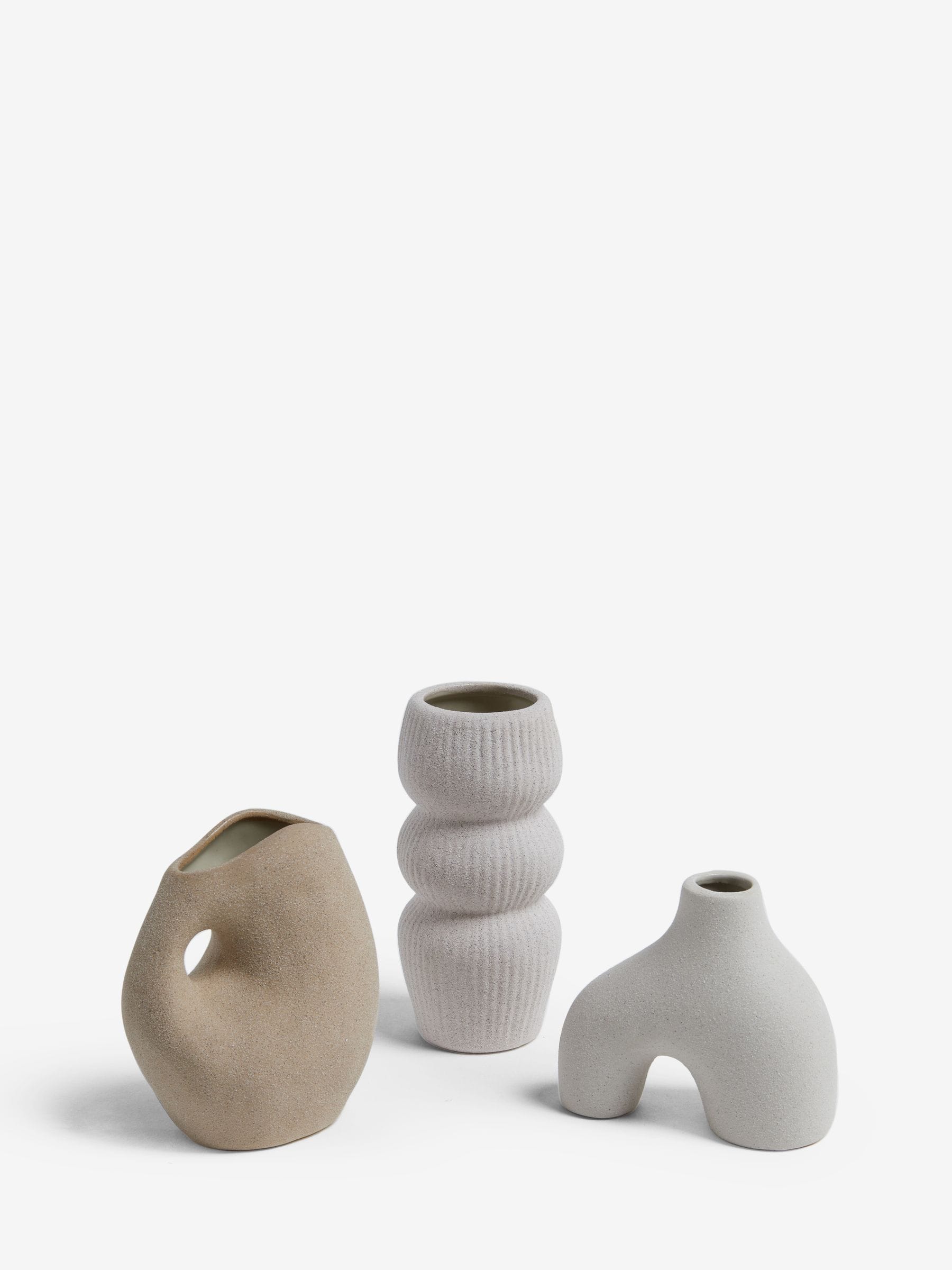 Set of 3 Mini Scandi Ceramic Vases