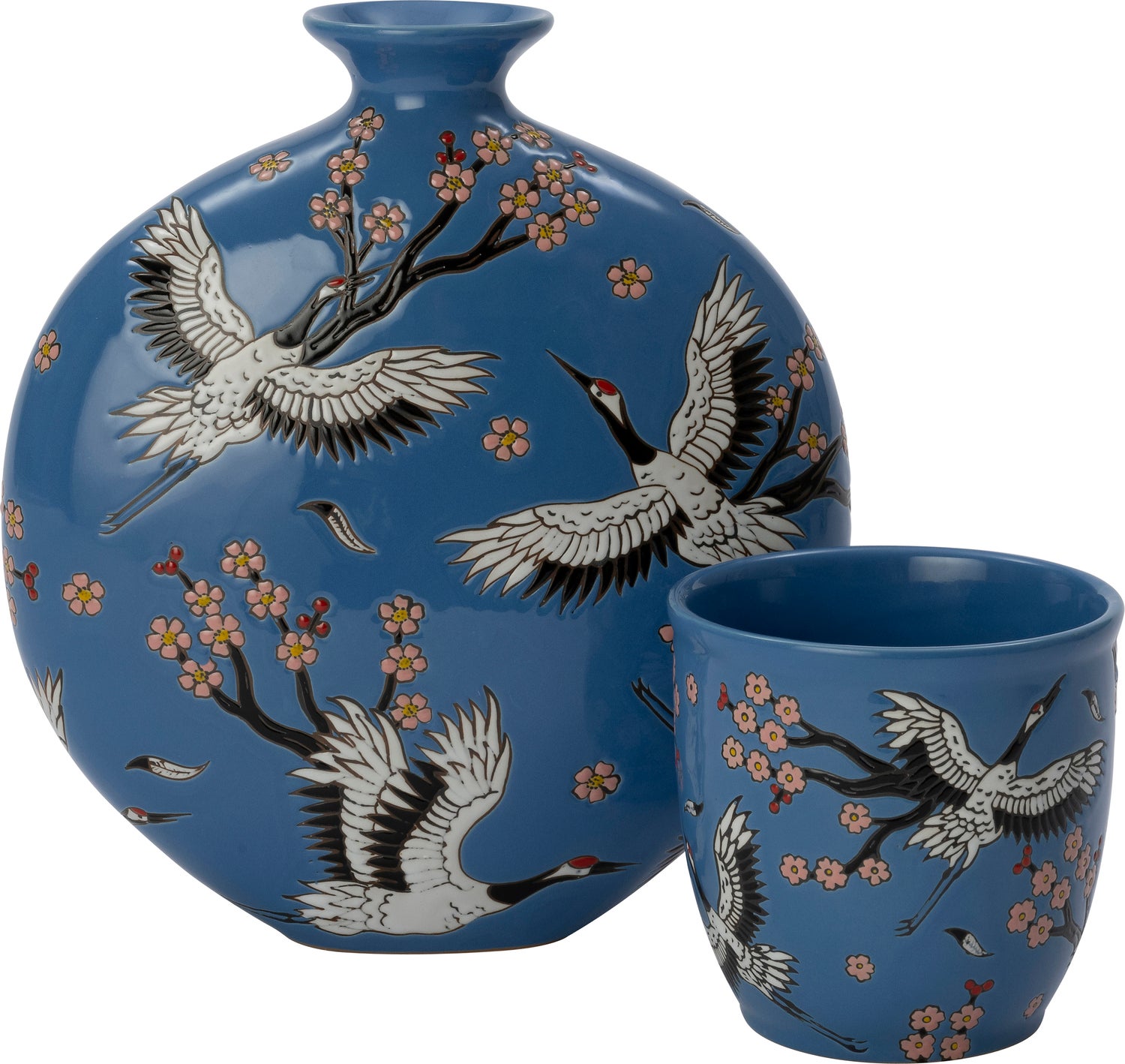 Intratuin vaas Skylar blauw 28 x 12 x 30 cm